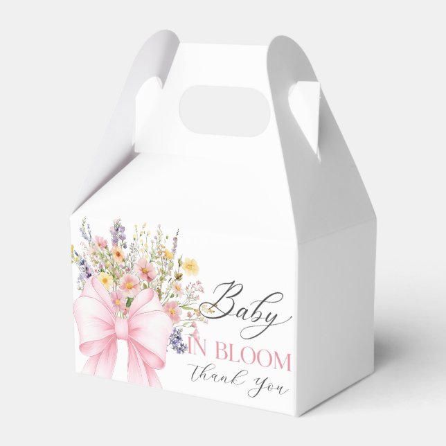 Bébé en fleur rose Bow Baby showers Ballotins (Verso)