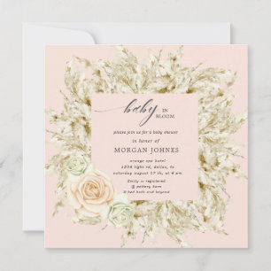 bébé en fleurs baby shower bohème invitation