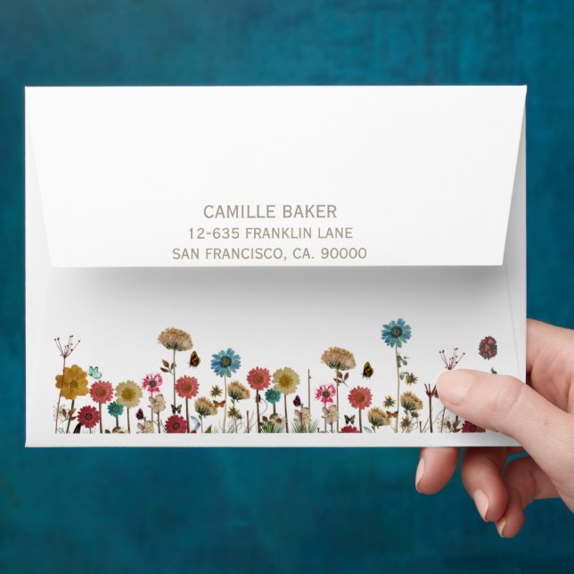 Bébé en fleurs enveloppe baby shower fleur sauvage (Hand)