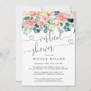 Bébé en fleurs   Invitation à une baby shower virt