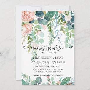Bébé en fleurs   Invitation au Baby shower floral