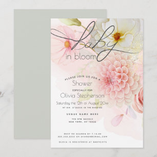 Bébé en fleurs Invitation Baby Shower Fleur de Dah