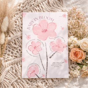 Bébé en fleurs Invitation de Baby Shower rose tend