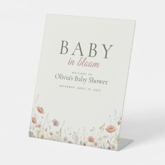 Bébé en fleurs panneau de bienvenue pour baby show