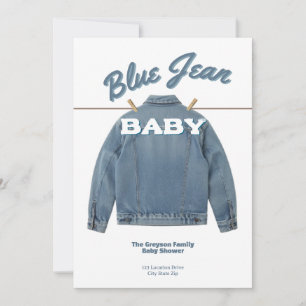 Bébé en Jean Bleu - Invitation personnalisée pour 