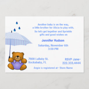 Bébé en peluche Invitation à la douche