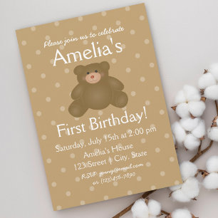 Bébé en peluche mignonne Invitation d'anniversaire