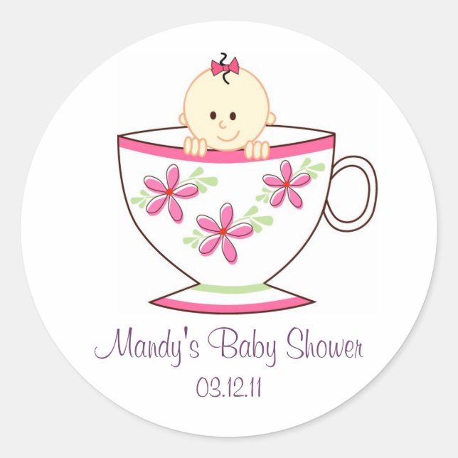 Bébé en Stickers Tasse de Thé / Toppers (Devant)