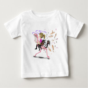Bébé Équipe de course pour filles et autruches T-shirt