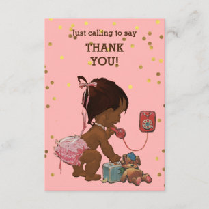 Bébé ethnique de confettis d'or sur le Merci de