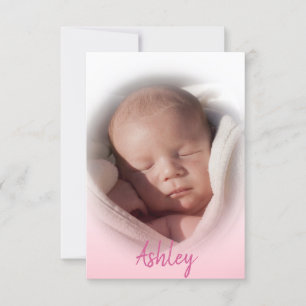 Bébé Faire-part de naissance fille rose PHOTO