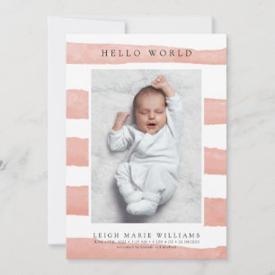 BÉBÉ FAIRE-PART DE NAISSANCE Hello Watercolor