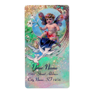 BÉBÉ FAIRY AVEC DES POIGNES EN OR bleu vert SPARKL