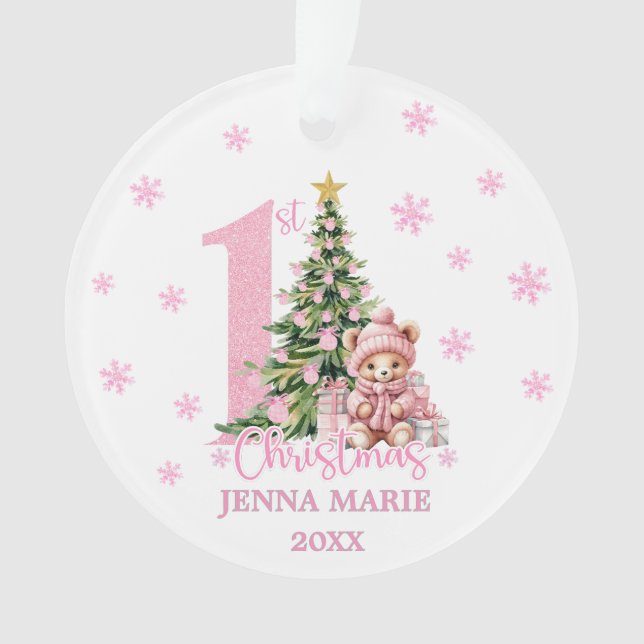 BÉBÉ FILLE 1ER ORNEMENT DE NOËL (devant)