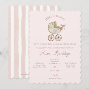 Bébé Fille Baby shower Invitation Joli En rose