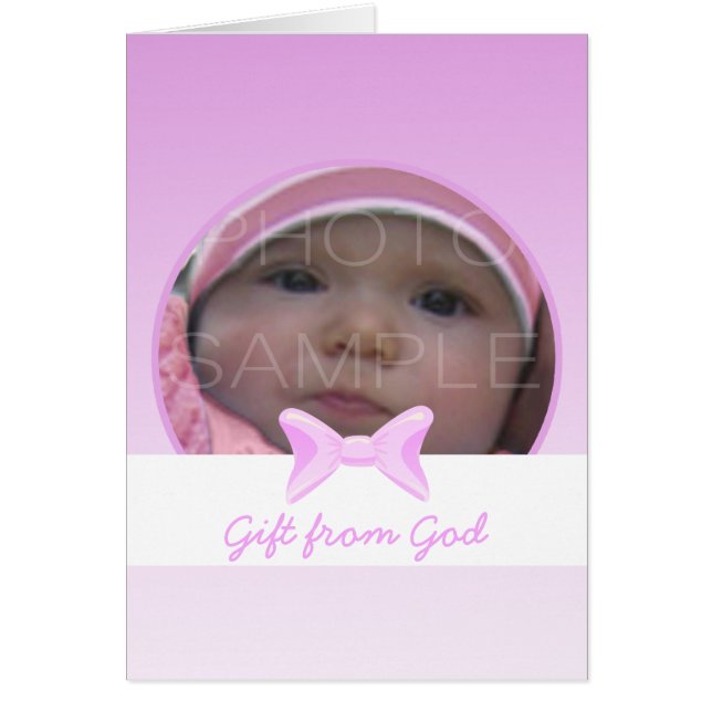 Bébé fille Cadeau photo de Dieu Arc rose verset de (Devant)