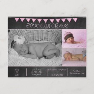 Bébé fille Faire-part de naissance