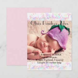 Bébé fille faire-part photo personnalisée