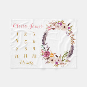 Bébé Fille Jalon mensuel couverture bébé