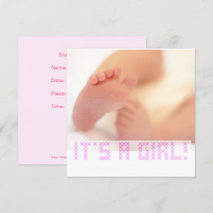 Bébé fille mignonne pieds Faire-part de naissance