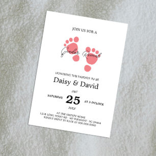 Bébé Fille Pieds Genre Reveillez Invitation
