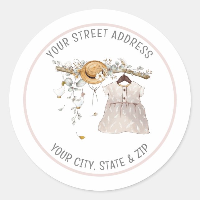 Bébé fille Retourner l'adresse Sticker (Devant)