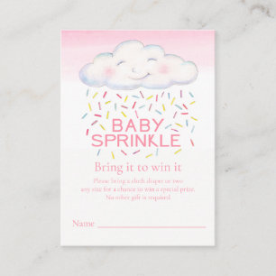 Bébé fille saupoudrer whimsy nuage carte de tombol