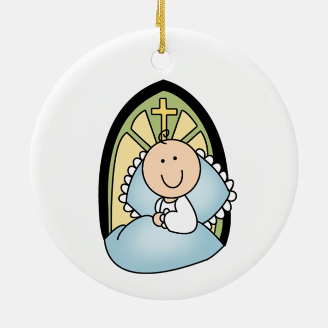 Bébé garçon Baptême Ornement (Dos)