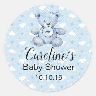 Bébé Garçon Bleu Teddy Bear Sticker Baby shower