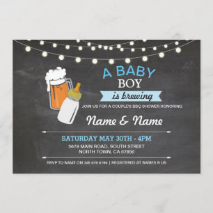 Bébé Garçon brassage Douche Bières Invitation à mâ