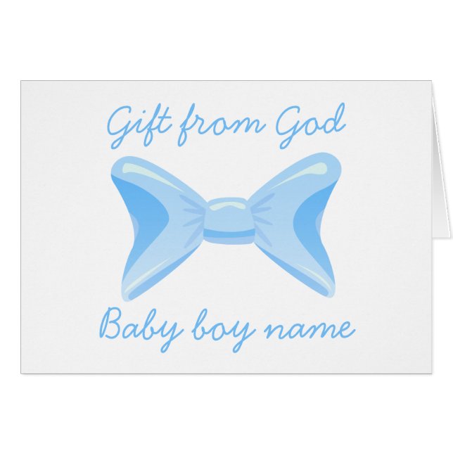 Bébé garçon Cadeau de Dieu Arc Bleu verset de la B (Devant horizontal)