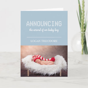 Bébé garçon   Carte personnalisée Faire-part de na
