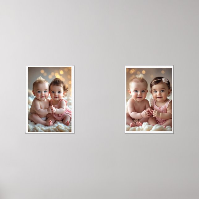 Bébé Garçon & Fille tenant les mains (Recto)