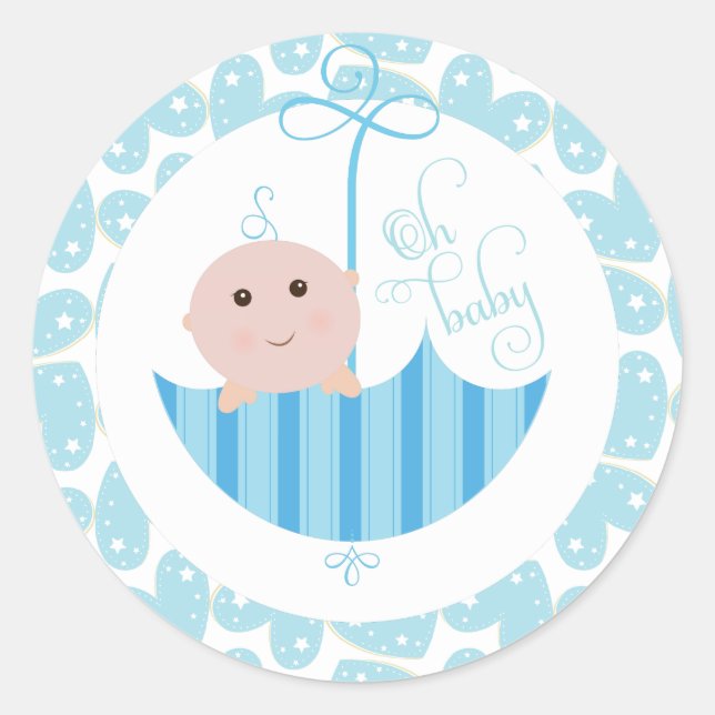 Bébé Garçon Oh Baby Douche umberella Sticker (Devant)