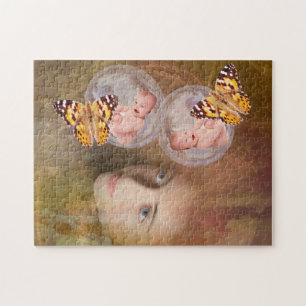 Bébé garçon ou fille jumeaux puzzle cadeau