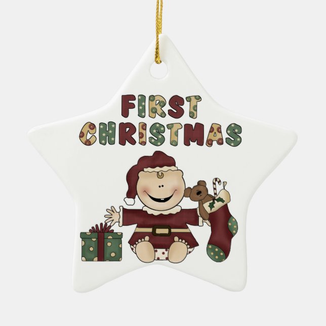 Bébé Garçon premier ornement de Noël (Devant)