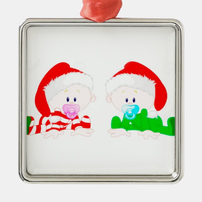 ***BÉBÉ GARÇON TWIN*** ORNEMENT DE NOËL (Devant)