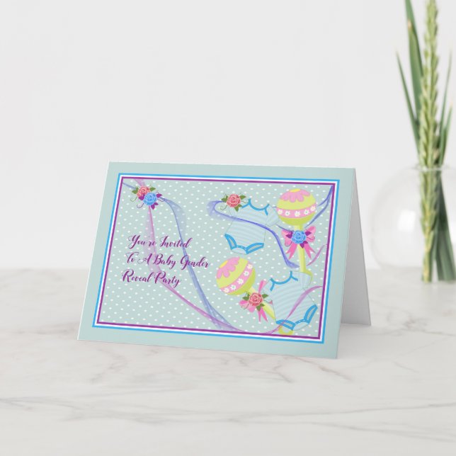 Bébé Genre Reveal Party Invitation (Devant)