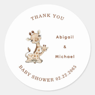 Bébé Giraffe Merci Classic Round Sticker