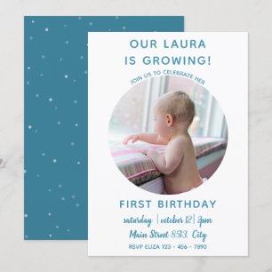 Bébé grandit - Simple invitation photo
