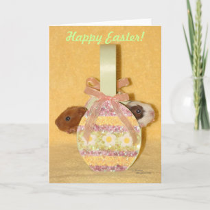 Bébé Guinée Chiens joyeux Pâques Carte Panier