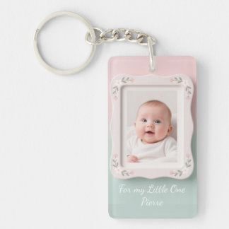 Bébé Heureux Cadre Floral Rose Vert
