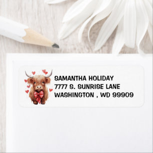 Bébé Highland Cow Love Valentine Aquarelle