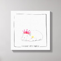 Bébé Hippopotame Pygmée Princesse Toile Murale