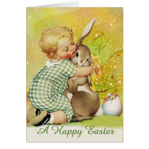 BÉBÉ HUGING BUNNY DE PÂQUES EN ÉCLAIRAGE JAUNE D'O