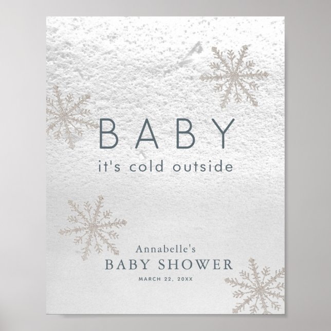 Bébé Il fait froid dehors Affiche de bienvenue Bab (Devant)