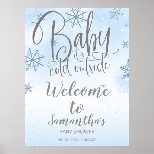Bébé Il fait froid dehors Affiche de bienvenue Bab (Devant)