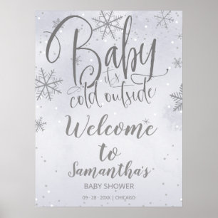 Bébé Il fait froid dehors Affiche de bienvenue Bab