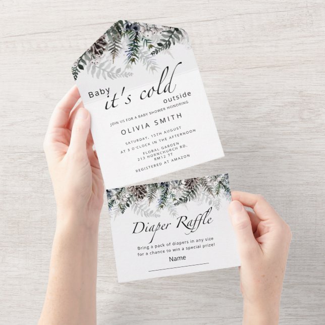 Bébé il fait froid dehors All In One Invitation (Déchirure)