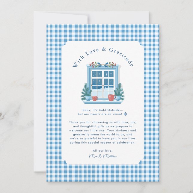 Bébé Il fait froid dehors Baby shower Merci (Devant)
